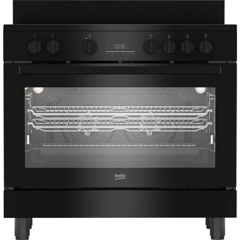 Beko 90 cm Black Twin Fan Range Cooker | BFCB917CMB