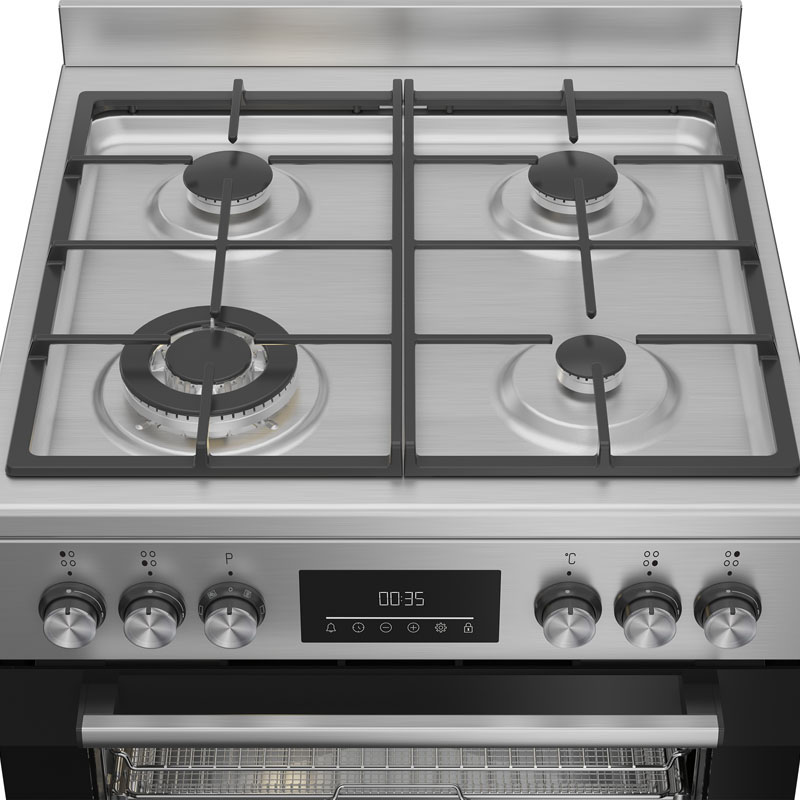 Beko 60cm Stainless Aeroperfect Cooker with Gas Cooktop | BFCB60GMX