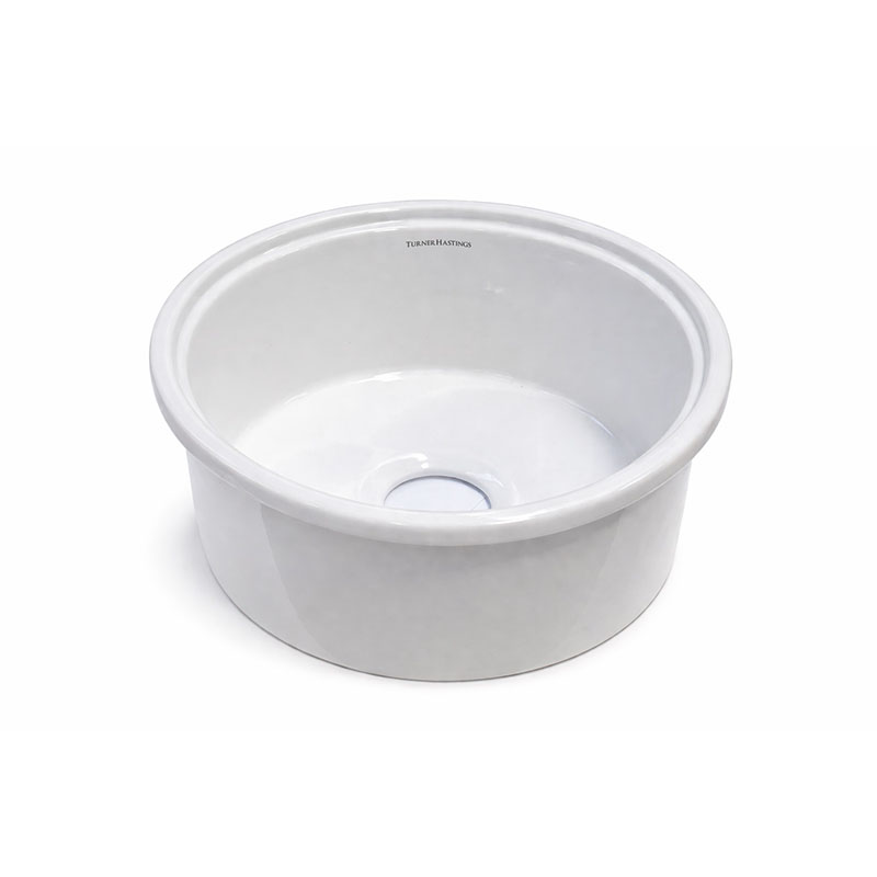 Turner Hastings Cuisine 47 Round Fireclay Single Bowl Sink White Gloss | CUR47FS