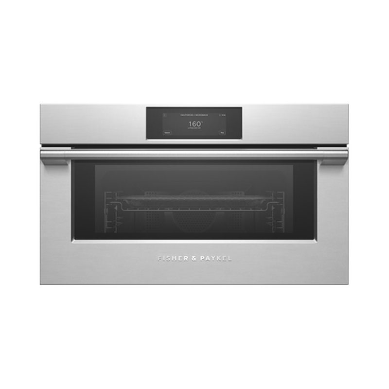 Fisher & Paykel Series 9 Compact 76cm Combi - Microwave Oven (Handleless) | OM76NPUX3