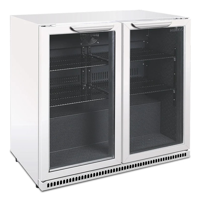 Husky 203L Double Door Homebar Drinks Chiller in White | C2HHMBWHAU