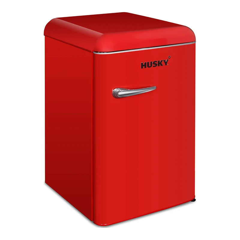 Husky 118L Solid Door Retro Style Bar Fridge in Red | HUSRET135RDHU