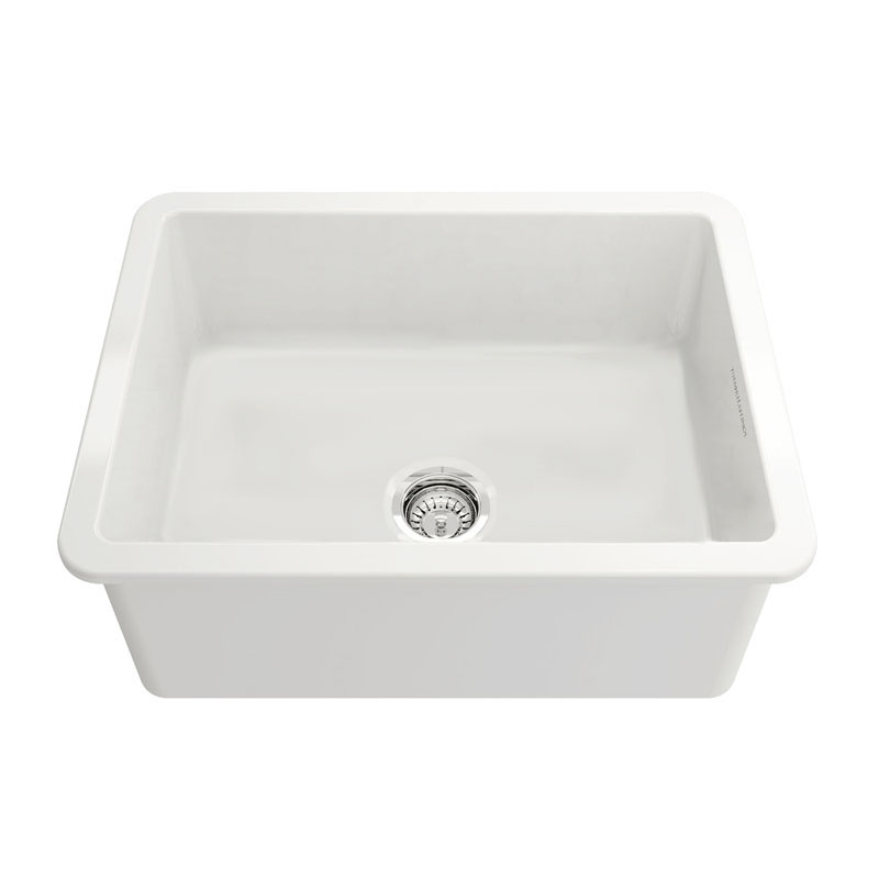 Turner Hastings Cuisine 60x46 Inset / Undermount Fireclay Sink Gloss White Incl. Waste | CU60FS