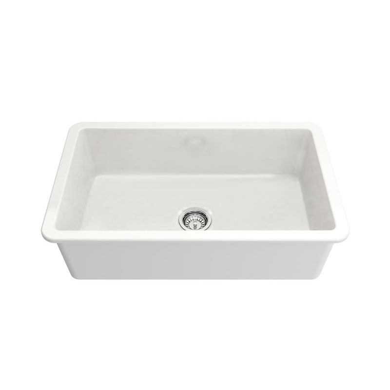 Turner Hastings Cuisine 81x48 Inset / Undermount Fireclay Sink - Matte White | CU813FS-MW