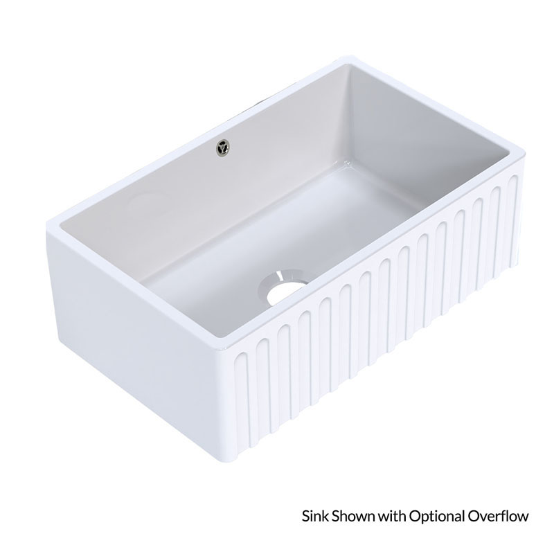 Turner Hastings Cove 75 Fireclay Butler Sink Gloss White With Overflow | CV75FS-OF