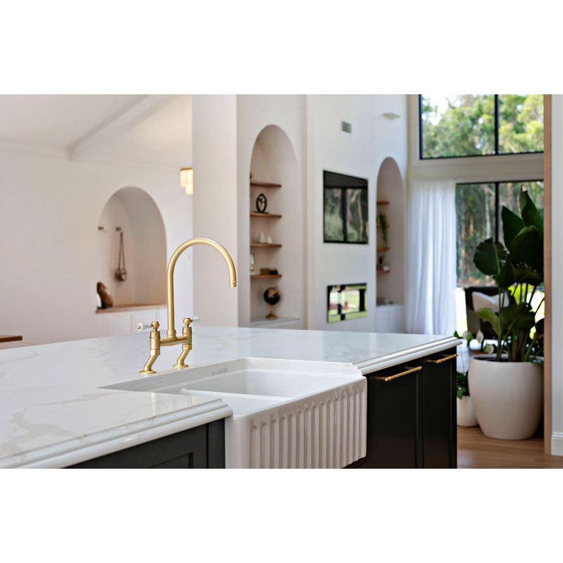 Turner Hastings Ludlow Bridge Sink Mixer - Brushed Brass | LU106BM-BB