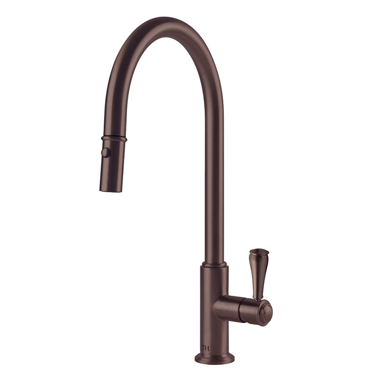 Turner Hastings Ludlow Pull Out Sink Mixer with Metal Handle - English Bronze | LU116PM-S-EB