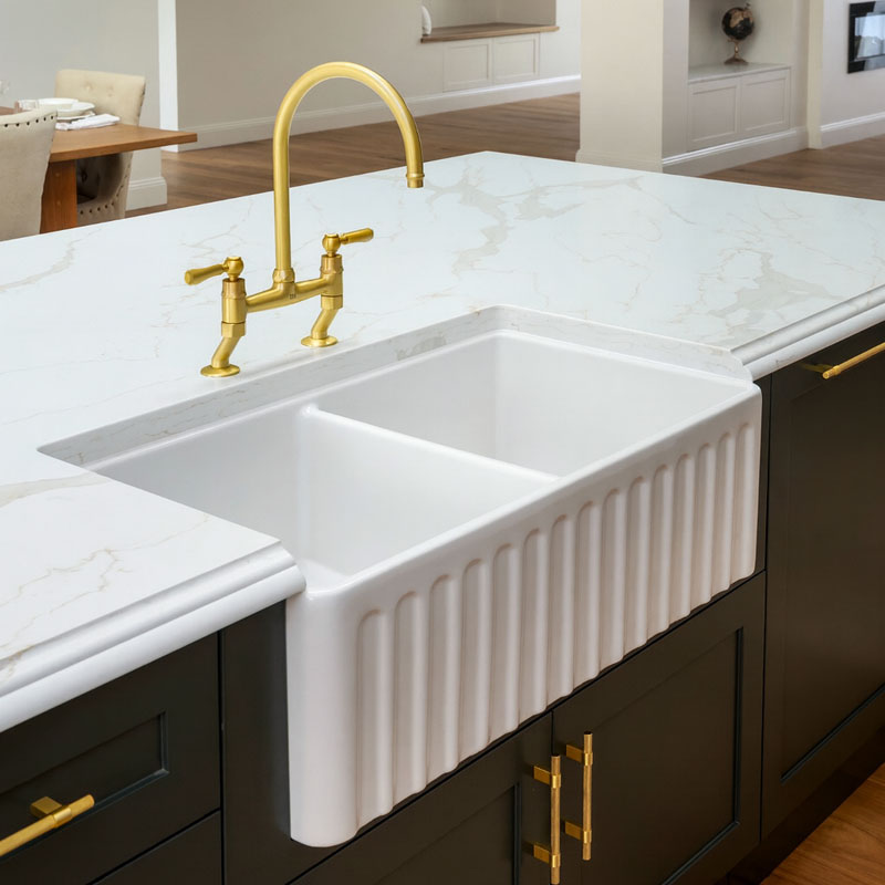 Turner Hastings Ludlow Bridge Mixer Tap with Metal Handle - Brushed Brass | LU123BM-S-BB - Image 2
