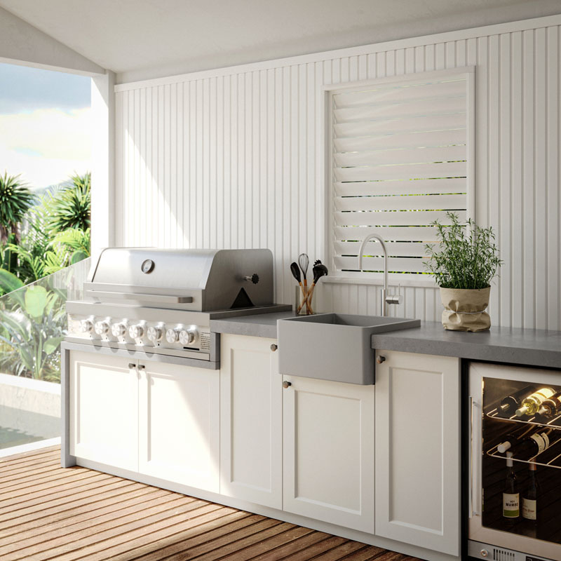 Turner Hastings Novi 60x46 Fireclay Butler Sink -Concrete Look Incl. Waste | NO604FS-CL - Image 3