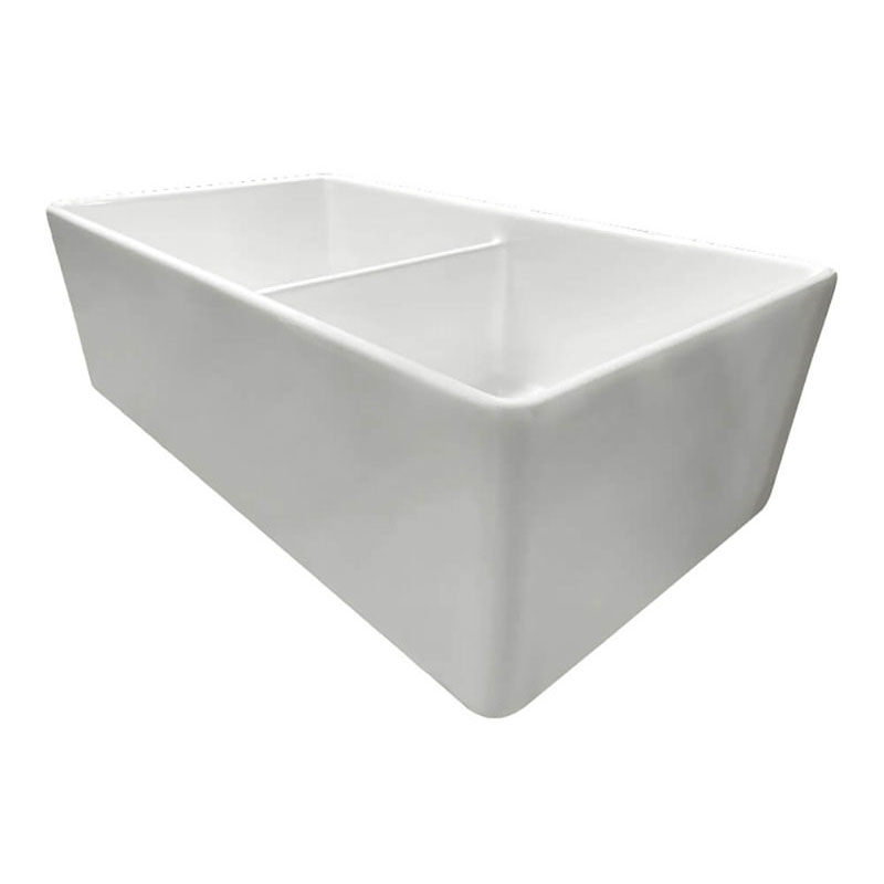 Turner Hastings Novi 84x46 Fireclay Butler Sink  Matte White With Overflow Incl. Waste | NO843FS-MW-OF